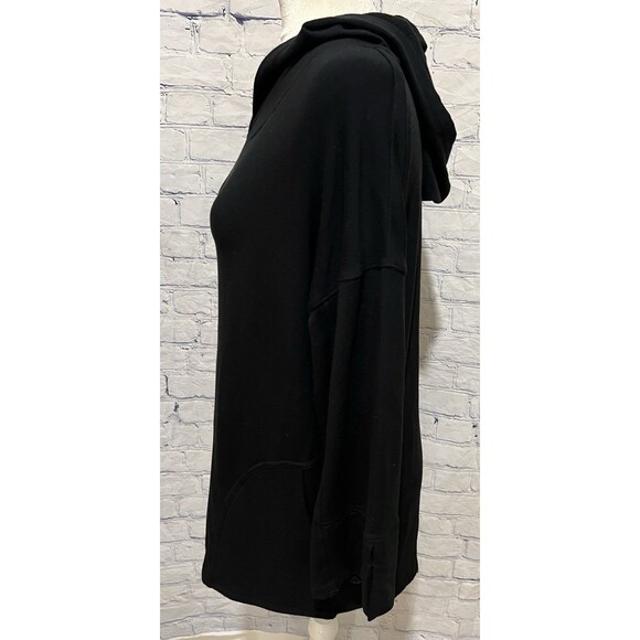 Soft Surroundings warm and cozy longsleeve black hooded pullover with pockets PM - Picture 4 of 9